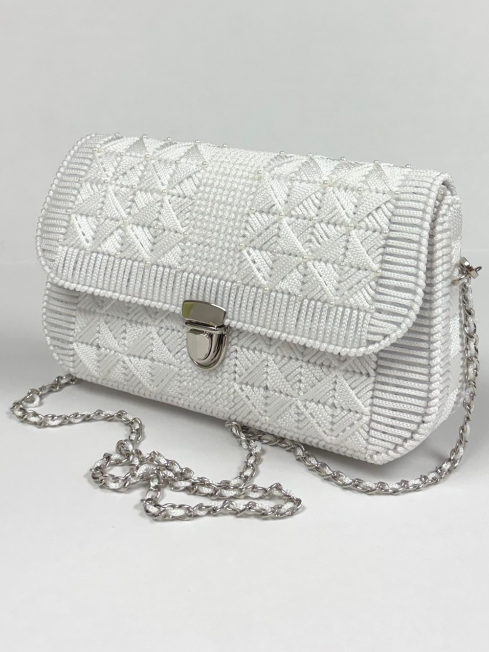 New White Hand Woven Purse/Bag